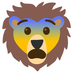 Fearful face and Lion