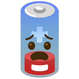 Fearful face and Low battery