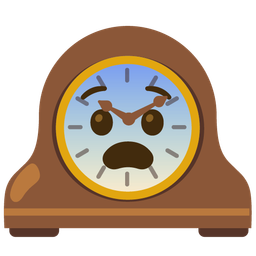 Fearful face and Mantelpiece clock