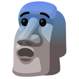 Fearful face and Moai