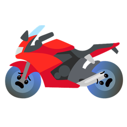 Fearful face and Motorcycle