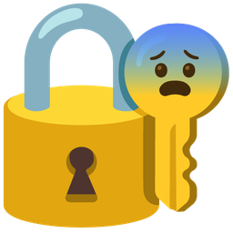 Fearful face and Old key