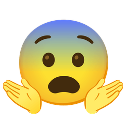 Fearful face and Person shrugging