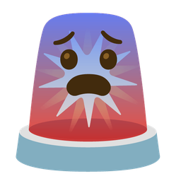 Fearful face and Police car light