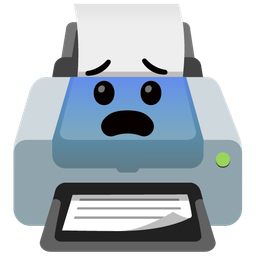 Fearful face and Printer