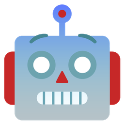 Fearful face and Robot