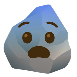 Fearful face and Rock