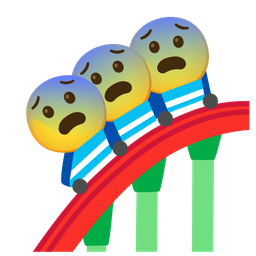 Fearful face and Roller coaster