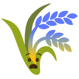 Fearful face and Sheaf of rice