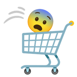 Fearful face and Shopping cart
