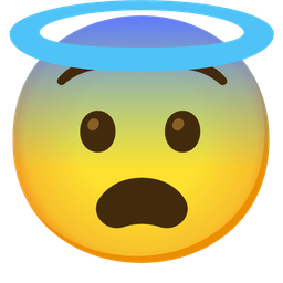 Fearful face and Smiling face with halo