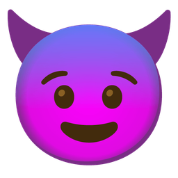 Fearful face and Smiling face with horns