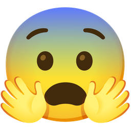 Fearful face and Smiling face with open hands