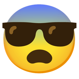 Fearful face and Smiling face with sunglasses