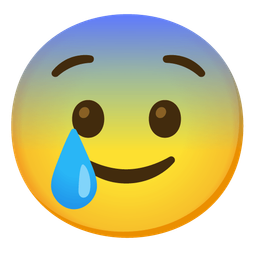 Fearful face and Smiling face with tear