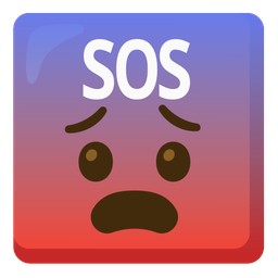 Fearful face and SOS button