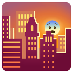 Fearful face and Sunset