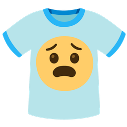 Fearful face and T-shirt