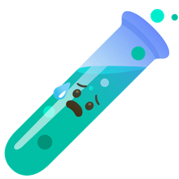 Fearful face and Test tube