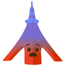Fearful face and Tokyo tower