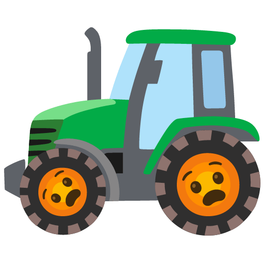 Fearful face and Tractor