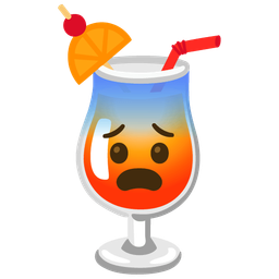 Fearful face and Tropical drink