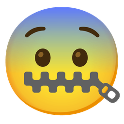 Fearful face and Zipper-mouth face