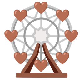 ferris wheel and brown heart