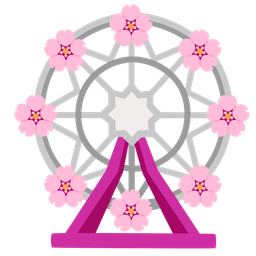 ferris wheel and cherry blossom