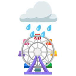 ferris wheel and cloud with rain