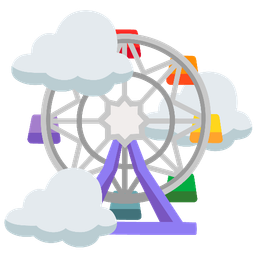 ferris wheel and cloud