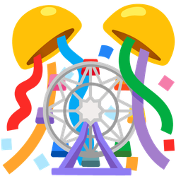 ferris wheel and confetti ball