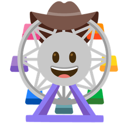 ferris wheel and cowboy hat face