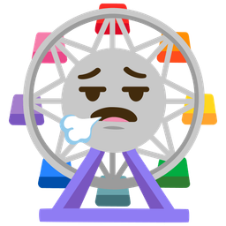 ferris wheel and face exhaling