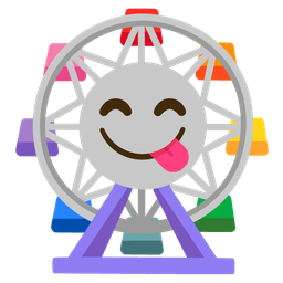 Ferris wheel and Face savoring food