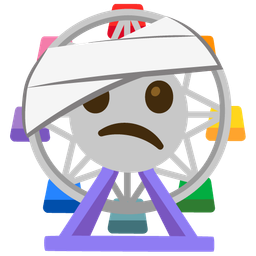 ferris wheel and face with head-bandage