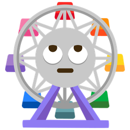 ferris wheel and face with rolling eyes
