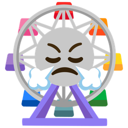 ferris wheel and face with steam from nose