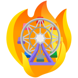 ferris wheel and fire