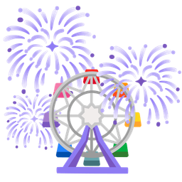 ferris wheel and fireworks