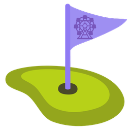 ferris wheel and flag in hole