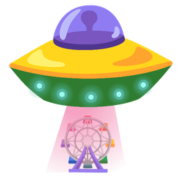 ferris wheel and flying saucer