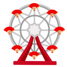 ferris wheel and folding hand fan