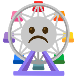 ferris wheel and frowning face