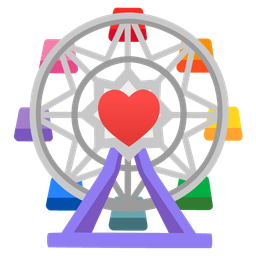 ferris wheel and heart suit