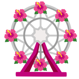 ferris wheel and hibiscus