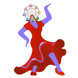 ferris wheel and high-heeled shoe