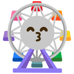 Ferris wheel and Kissing face with smiling eyes