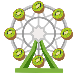 ferris wheel and kiwi fruit