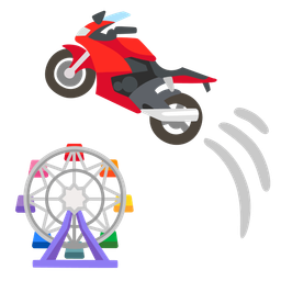 ferris wheel and motorcycle